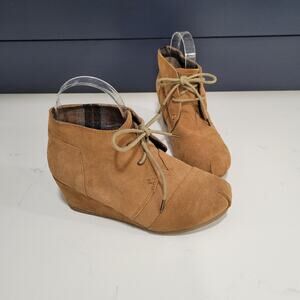 Skechers Girls Club Sisterhood Leather Wedge Ankle Bootie Lace up